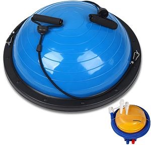 [Hot Item] Balance Ball Inflatable Half Exercise Ball Wobble Board Balance Trainer Nonslip Base Home Gym Workout Bosu Ball