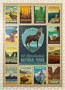 MyPuzzle National Parks Collector Series - Edition 5, Vintage Poster - Premium 500 Piece Jigsaw Puzzle for Adults