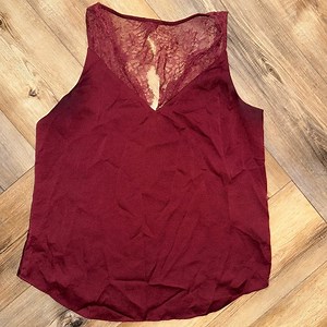 Express Burgundy Lace-Detail Camisole