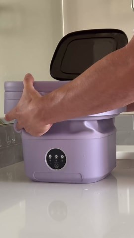 Portable Washing Machine, 11L Upgraded Large Capacity Foldable Mini Washer, Small Washing Machine for Apartments Travel Laundry Camping RV Dorm, Pink