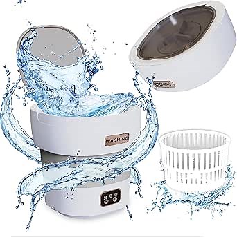 Portable Mini Washing Machine, 18L Portable Mini Washer, Collapsible Washer with Dryer, Small Foldable Laundry Washing Machine, RV, Camping, Socks, Baby Clothes, Underwear (Grey)