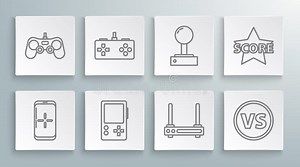 Smartphone Voor Vaste Lijn En Spelen in Gamepad Portable Video Console Router Wifi Signaal Vs Strijd Vector Illustratie - Illustration of concurrentie, internet: 234299469