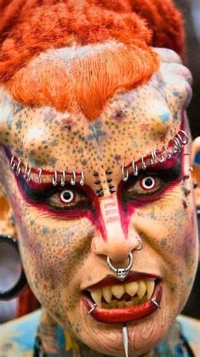 9.4K views · 5 comments | A woman who became a "vampire" by covering entire body in tattoos, reveals what she looked like before the ink, and you better sit down before seeing her... check in comments ⬇ | Trending Styles | Facebook