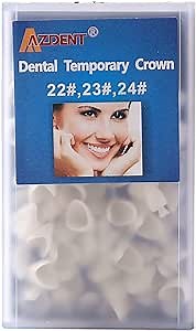 AZDENT Dental Temporary Crown Veneers Materials for Anterior Front Teeth 3 Sizes Mixed (22,23,24)for Lateral Incisor,Central Incisor Teeth