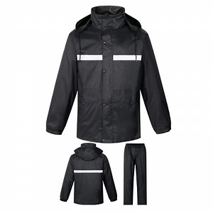 [Hot Item] Reflective Safety Traffic Waterproof Insulated Hi-Vis PU Pants Jacket Set Suit Workwear