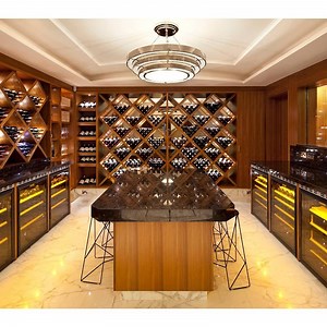 [Hot Item] Modern Luxury Wine Storage Stainless Steel Bar Cabinet Customized Glass Wine Cabinet Furniture Display Rack