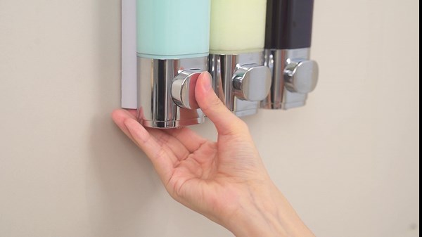 3 in 1 Chamber Wall Mounted Bathroom Shower Pump Dispenser and Organizer-Holds Shampoo, Soap, Conditioner,Body wash, Shower Gel, for Bathroom Kitchen Hotel