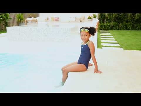 Splash About Girls Swimming Costume Essential Costume Blue