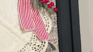 Create this primitive DIY snowman frame using some doilies from Dollar Tree. #dollartree #diycrafts #primitives #SnowMan | Burlap Kitchen