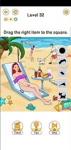 Brain go 2 games level 32 and Drag the right item to the square 👯