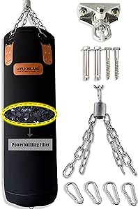 12In1 Heavy Bag w/Hanger, Mount & Chain, 70lb Reflex-Filled Punching Bag, Hanging Punching Bag, Heavy Punching Bag, Punching Bag, Boxing Bag, Muay Thai Bag, Punching Bags, Boxing Punching Bag