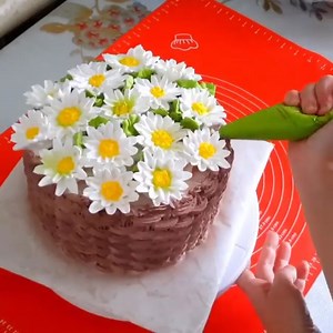 Basket flowers cake for beginner 🌼🌼 | Artist Cake Ideas