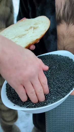 Eating Black Caviar with Hands | Mukbang Caviar Experience