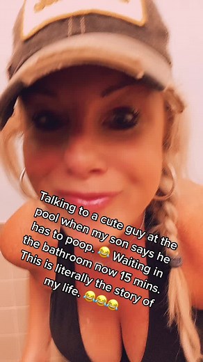He now says he can’t poop at the pool and we have to go home. Hahaha. I mean. I don’t blame him. 😂 #fyp #kidsoftiktok #lol #datingstorytime #datingover40 #funny
