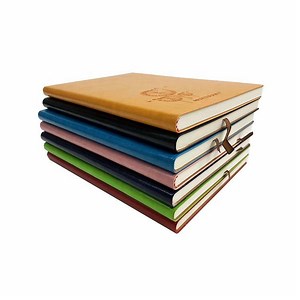 [Hot Item] PU Leather Note Book Pink A5 Kraft Binder Notebook with Phone Holder