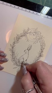 The moon seems to be very dominant where we live now, it seems much bigger and has a reddish glow. There’s a tiny window in a little room upstairs and the moon sits exactly in that window perfectly, like it was made to fit. This is a little representation of the view from that window, with of course, our new hare friend. | Paper Panda