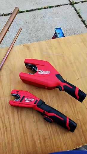Fastest Clean Cut. M12™ Brushless 1-1⧸4＂ - 2＂ Copper Tubing Cutter. Video Credit： @someguywithtools #MilwaukeeTool #NothingButHeavyDuty | Electrician musk