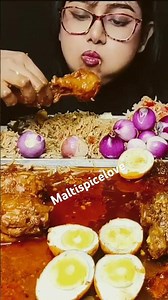 masala chicken leg piece boiled egg, rice#mukbang #asmreating#maltispicelove #youtubeshorts#shorts
