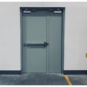 [Hot Item] Fireproofing Galvanized Steel Single Leaf Double Open Metal Emergency Exit Fire Resistance Fireproof Fire Proof Door with Panic Bar Exit Device