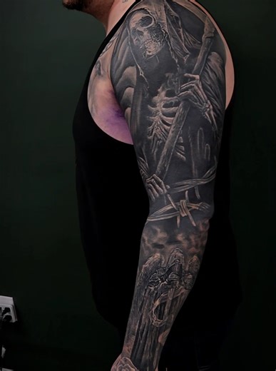 Full sleeve COVER-UP process.#novascotia #novascotiatattooartist #capebreton