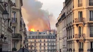 WATCH: Spire at Notre Dame Cathedral falls during massive fire