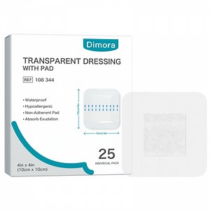 Dimora Transparent Film Dressing with Pad 4"x4", 25 Count, Waterproof Adhesive Wound Bandage, Large Clear Tape for Wound Care, IV Shield, Tattoo Aftercare, Shower Protector HSA/FSA Eligible - Walmart.com