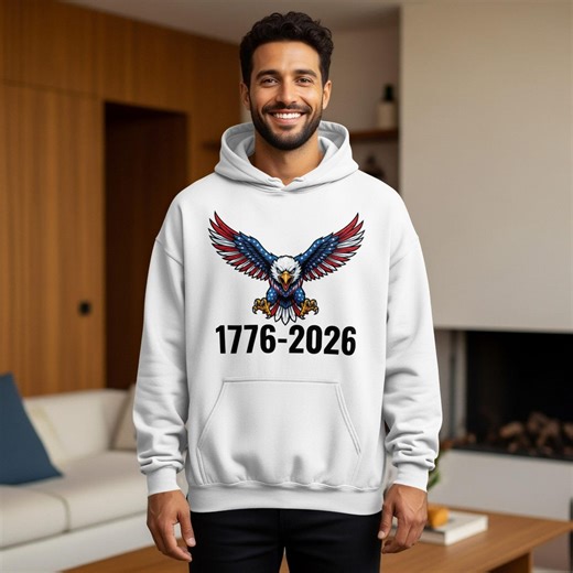 Patriotic Eagle Hoodie, USA 250th Anniversary, Fourth of July Gift, American Pride, Unisex Hoodie, Democratic Gift, AI Assisted - Etsy