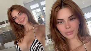 Kendall Jenner turns up the heat as she dons zebra print bikini