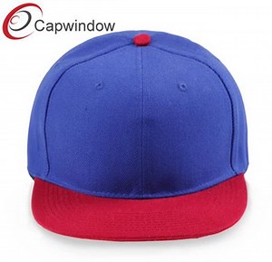 [Hot Item] 6 Panel Blue & Red Acrylic Blank Snapback Cap (01124)