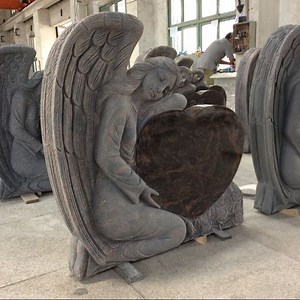 [Hot Item] Aurora Granite Headstone Memorials with Engraving Angels