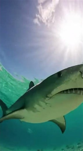 Tiger Shark Rush While Snorkeling Raw POV #TigerSh