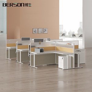 [Hot Item] Office Furniture Staff Desk Curved Workstation Table Space Cubicle Divider Modular Partition