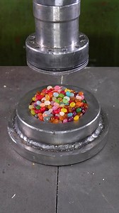 Jellybean Colorful Crush Under the Worm Maker! 🌈🍬💥 #asmr #viral #HydraulicPress #satisfying | Satisfying Shorts