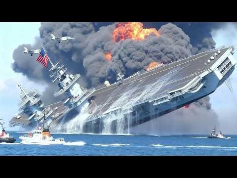 TOTAL NAVAL DISASTER! US Supercarrier Annihilated By Iranian Missile