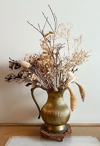 Vintage Solid Brass Water Pitcher/made in India Heavy Brass Detailed Ribbed Pitcher/8” Tall Rustic Ornate Handle Brass Jug Carafe - Etsy