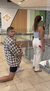 62K views · 235 reactions | She never let go of my hand  Pranking my girlfriend with a fake hand in the mall. It took her a while to notice, then I surprise proposed. #couple #proposal #shopping #love | Jamie and Blake | Facebook