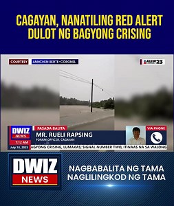 CAGAYAN, NANATILING RED ALERT DULOT NG BAGYONG CRISING | #PASADABALITA Ibinahagi ni Philippine Disaster Risk Reduction and Management Officer Mr. Russel Rapsing ang sitwasyon ng Cagayan kung saan inaasahang mag-landfall ang Bagyong Crising. Sa kasalukuyan, nakalagpas na ng coastal waters ng Babuyan Island ang Bagyong Crising ngunit nanatili pa ring nasa Wind Signal #2 ang nasabing lugar. Panoorin ang buong panayam ni PDRRM Officer Mr. Russel Rapsing kasama sina Jon Ibañez at Judith Estrada-Larin