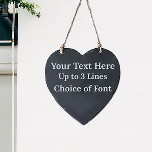 Personalised Hanging Heart Slate Sign Any Text Plaque Memorial Pet Garden Wall Hanging - Etsy UK