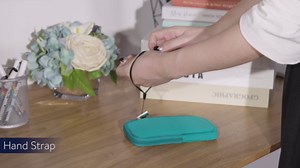 kwmobile Neoprene Phone Pouch Size XXL - 7" - Universal Cell Sleeve Mobile Bag with Zipper, Wrist Strap - Blue