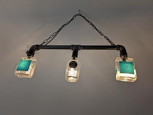 Upcycled Liquor Bottle Chandelier, Industrial Edison Bulb Lighting - Etsy