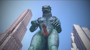Macro furry and godzilla