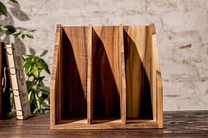 Desk Organizer & Document Rack – Wooden Office Solution for Books and Magazines, Gift for Coworker - Etsy