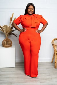 FEATHER MY BOW Orange Plus Size Jumpsuit - Etsy