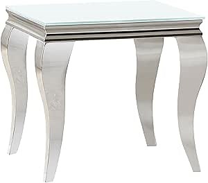 Coaster Home Furnishings Carone Square End Table White and Chrome 707767