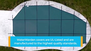 WaterWarden Inground Pool Safety Cover 16' x 34', Rectangle, 15-Year Warranty, UL Classified to ASTM F1346, Triple Stitched for MAX Strength, Abrasion Resistant, Hardware Included, Blue Mesh