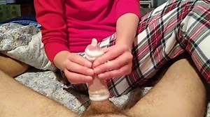 Ruined Orgasm Fills Condom - Numbing Lotion CBT Handjob
