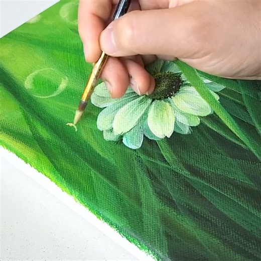 84K views · 860 reactions | Acrylic / How to paint a Flower and dewdrop in the Green grass | Acrylic Painting Techniques | Facebook