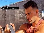 Britney Spears' ex Sam Asghari flaunts his muscles at the gym