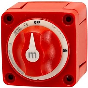 BlueStars 6006 m-Series Battery Switch ON/Off with Knob, Red