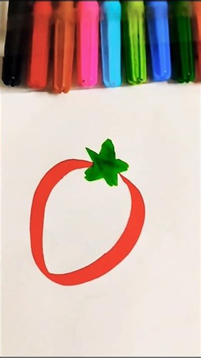 Simple and easy strawberry 🍓 drawing #shortvideo #art #strawberry